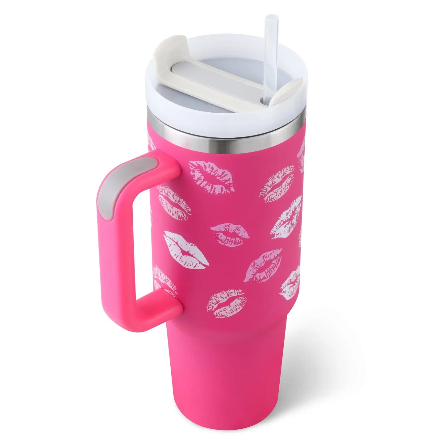 40 Oz Tumbler With Handle Straw Insulated, Stainless Steel Spill Proof Vacuum Aura Heaven