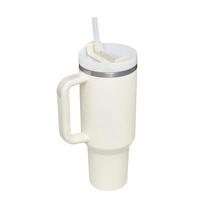 40 Oz Tumbler With Handle Straw Insulated, Stainless Steel Spill Proof Vacuum Aura Heaven