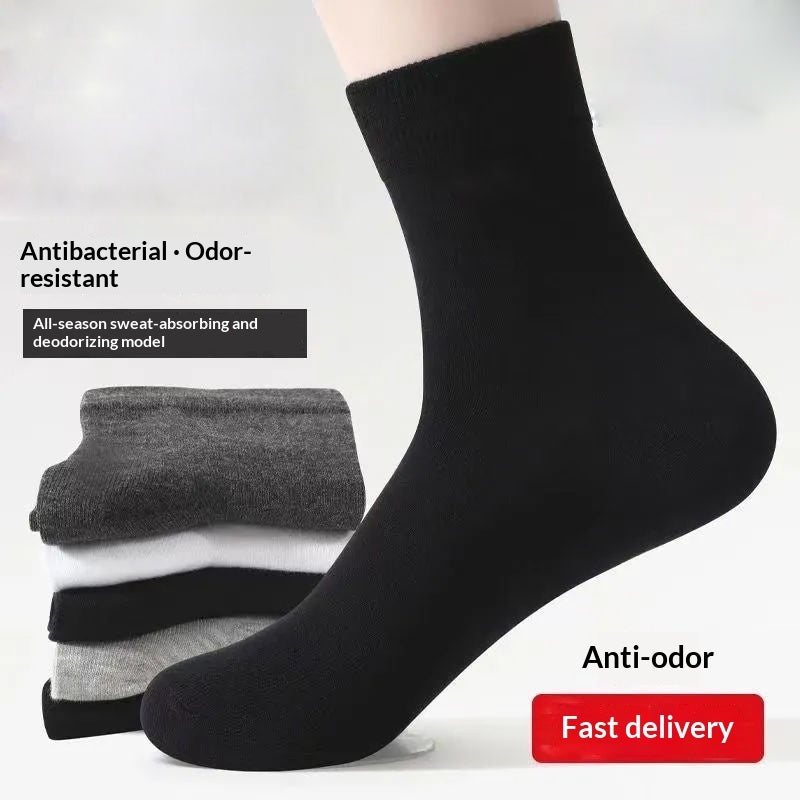 Men's Breathable Sweat-absorbing And Deodorant Mid-calf Socks