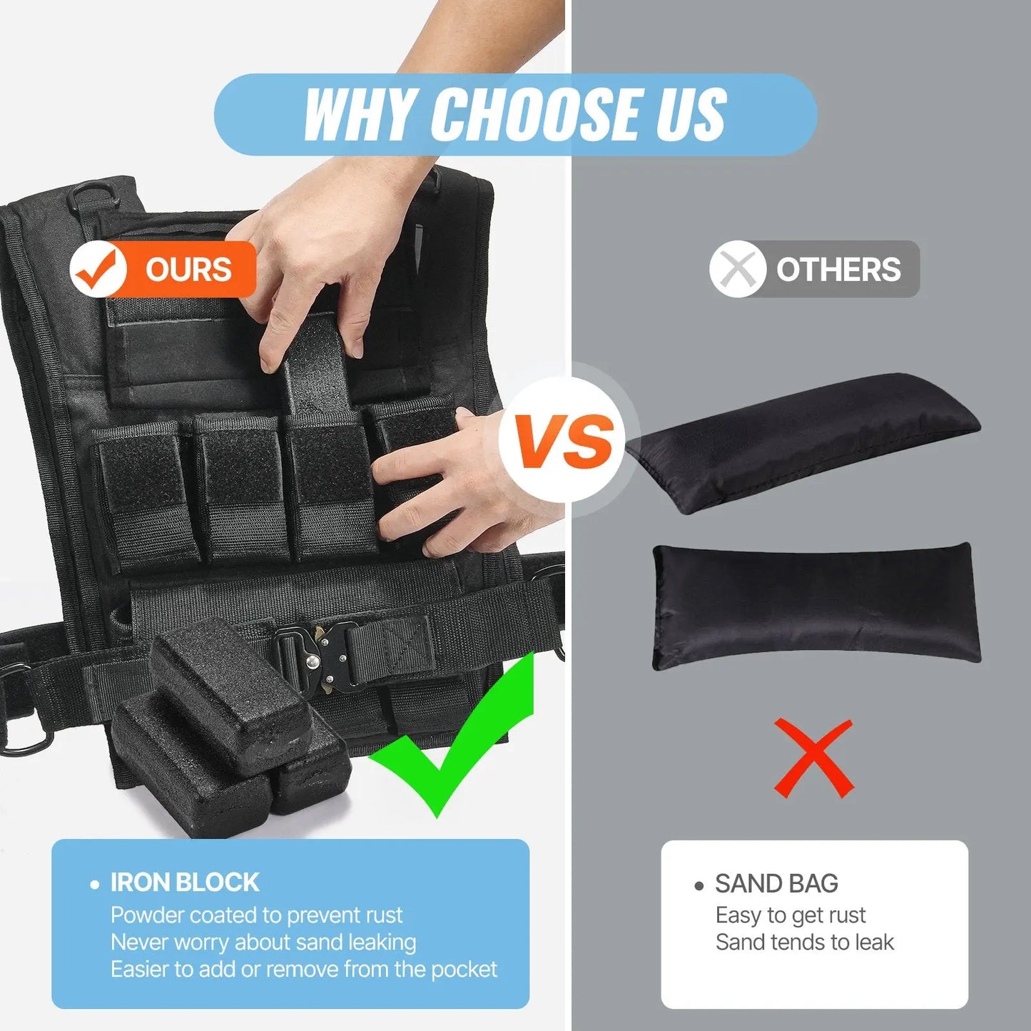 Adjustable Weighted Vest, 35lb Weight Vest With Iron Weights Aura Heaven