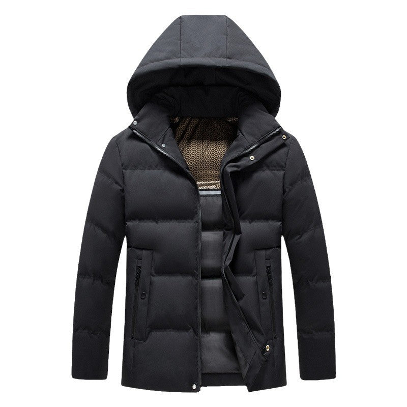 Padded Cotton Coat With Fleece-Lined Detachable Hood