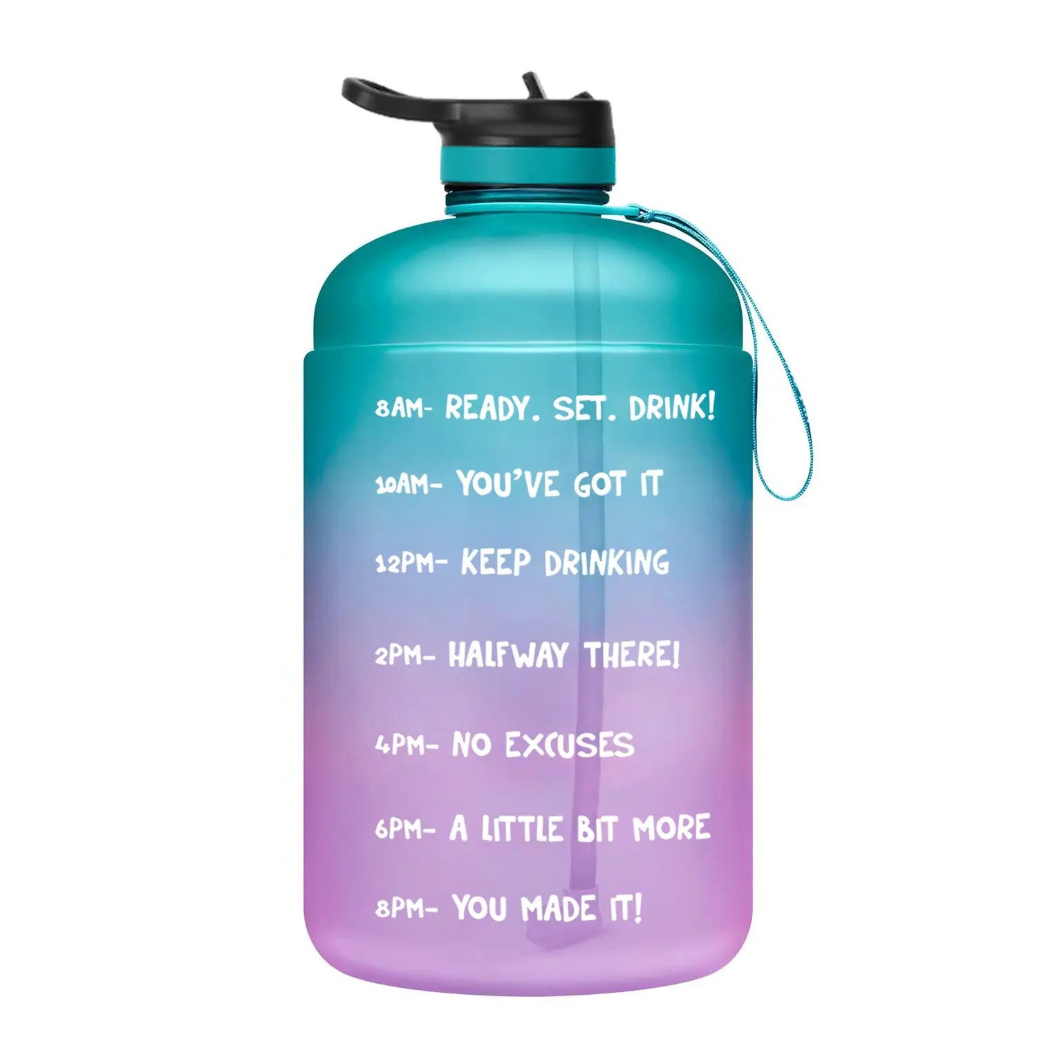 QuiFit Gallon Water Bottle with Straw Clear Plastic Drinking Bottles Aura Heaven