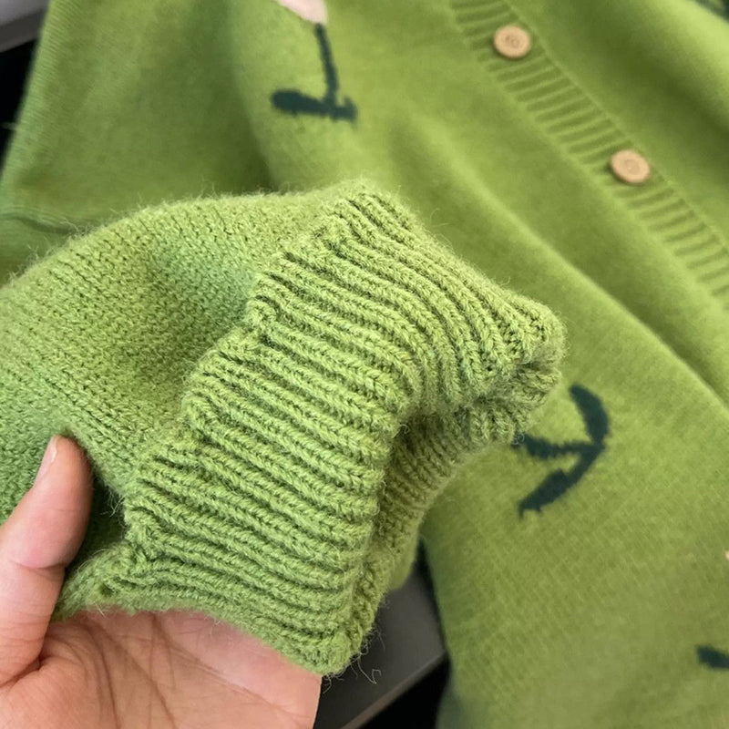 Floral Cardigan Sweater Open Front Long Sleeve Button Down Outerwear