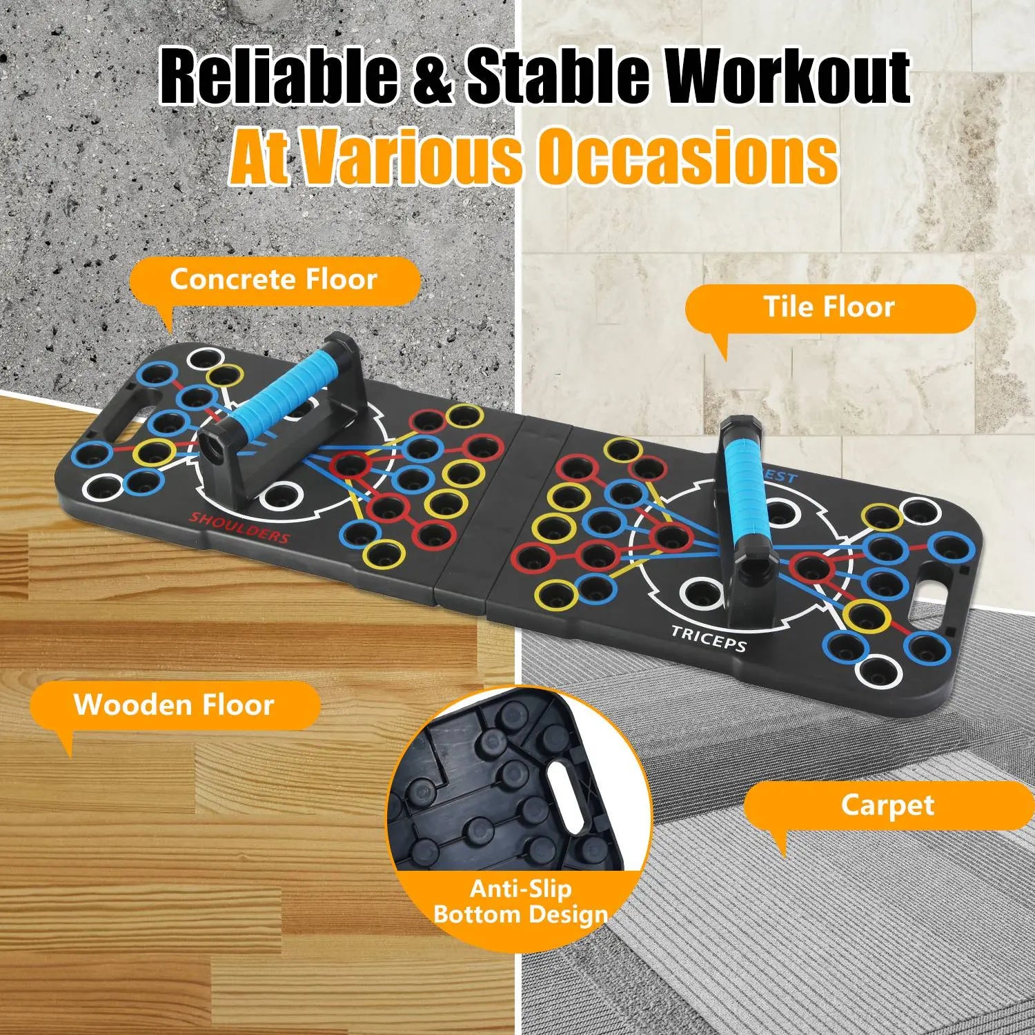 Multifunctional Push Up Board Home Strength Training Equipment With 15 Fitness Accessories Pilates Bar Resistance Band Roller Wheel Full Body Workout Home Gym Equipment Aura Heaven