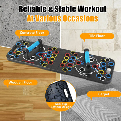 Multifunctional Push Up Board Home Strength Training Equipment With 15 Fitness Accessories Pilates Bar Resistance Band Roller Wheel Full Body Workout Home Gym Equipment Aura Heaven