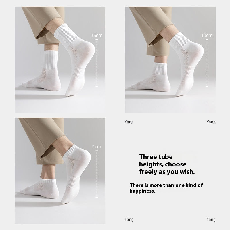 Thin Mesh Breathable White Socks