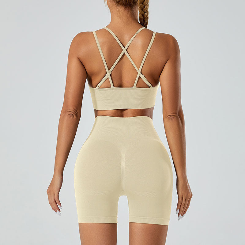 Seamless Push Up Sports Bra High Waist Hip Lift Yoga Pants Suit Aura Heaven