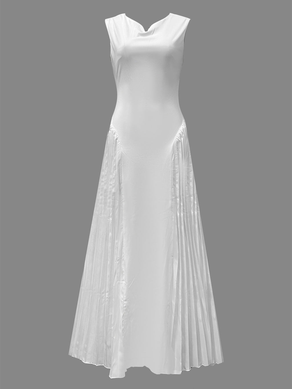 European style Elegant Pleated Waist-cinching Maxi Dress