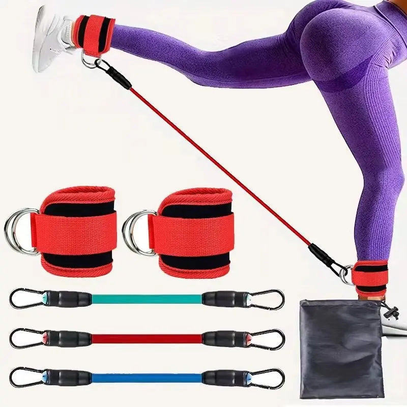 Ankle Strap Resistance Bands Hip Leg Strength Pull Rope Fitness Elastic Training Home Yoga Pilate Crossfit Workout Gym Equipment Aura Heaven