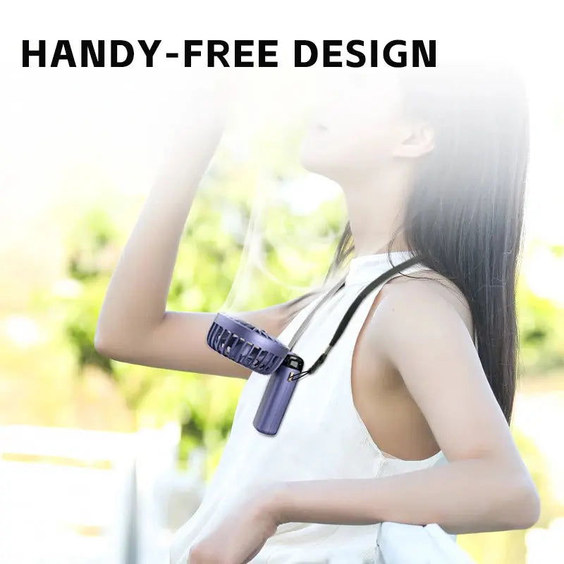 Mini Cooling Fan Rechargeable Battery USB Handheld Digital Display Aura Heaven