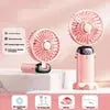 Mini Cooling Fan Rechargeable Battery USB Handheld Digital Display Aura Heaven