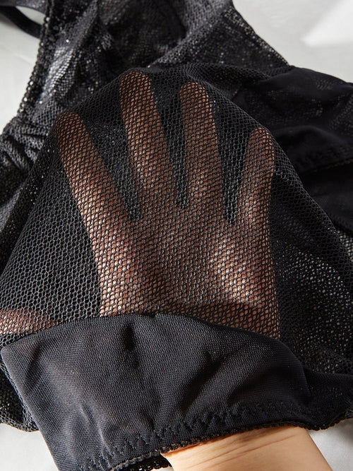 Underwear Hole Mesh Cloth Splicing Mesh Can Be Open Sexy Sleeveless