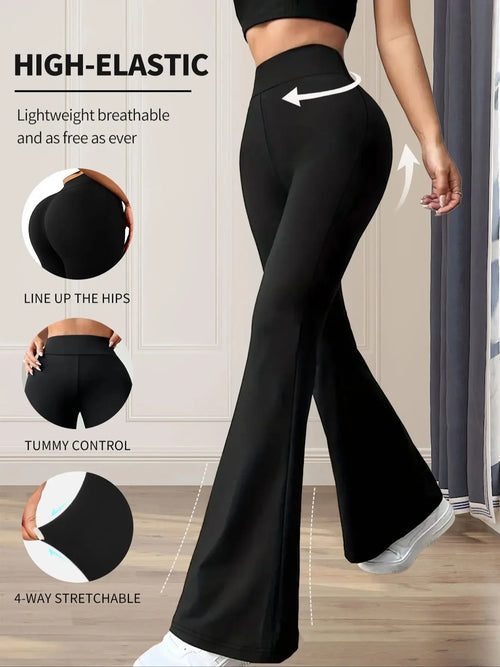 spring and summer high waisted tight fitting flared pants
