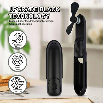 Mini Fan Handheld, 3 Speeds Handheld Fan, 3 in 1 Portable USB Fan with Flashlight Power Aura Heaven