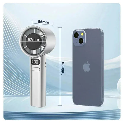 Mini Handheld Fan Mute Handheld Fan 4 Speeds Adjustment Air Calculating Fan With Power Display Portable Handheld Fan Aura Heaven