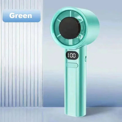 Mini Handheld Fan Mute Handheld Fan 4 Speeds Adjustment Air Calculating Fan With Power Display Portable Handheld Fan Aura Heaven