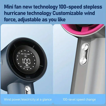 Portable Turbo Fan 4000mAh Handheld Fan Digital Display LED Display Fan 100 Wind Speed Super Long Battery Life Travel or Outdoor Aura Heaven