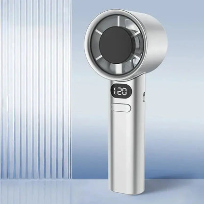 Mini Handheld Fan Mute Handheld Fan 4 Speeds Adjustment Air Calculating Fan With Power Display Portable Handheld Fan Aura Heaven