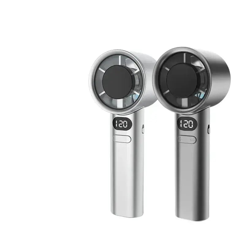 Mini Handheld Fan Mute Handheld Fan 4 Speeds Adjustment Air Calculating Fan With Power Display Portable Handheld Fan Aura Heaven