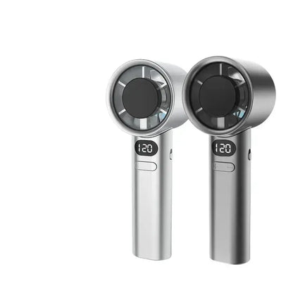 Mini Handheld Fan Mute Handheld Fan 4 Speeds Adjustment Air Calculating Fan With Power Display Portable Handheld Fan Aura Heaven