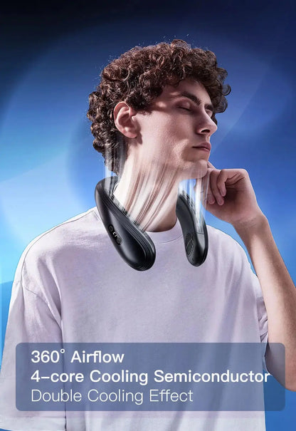 New Neck Air Conditioner Portable Neck Fan Rechargeable Semiconductor Cooling Bladeless Fan Outdoor Personal Fan Wearable Cooler Aura Heaven