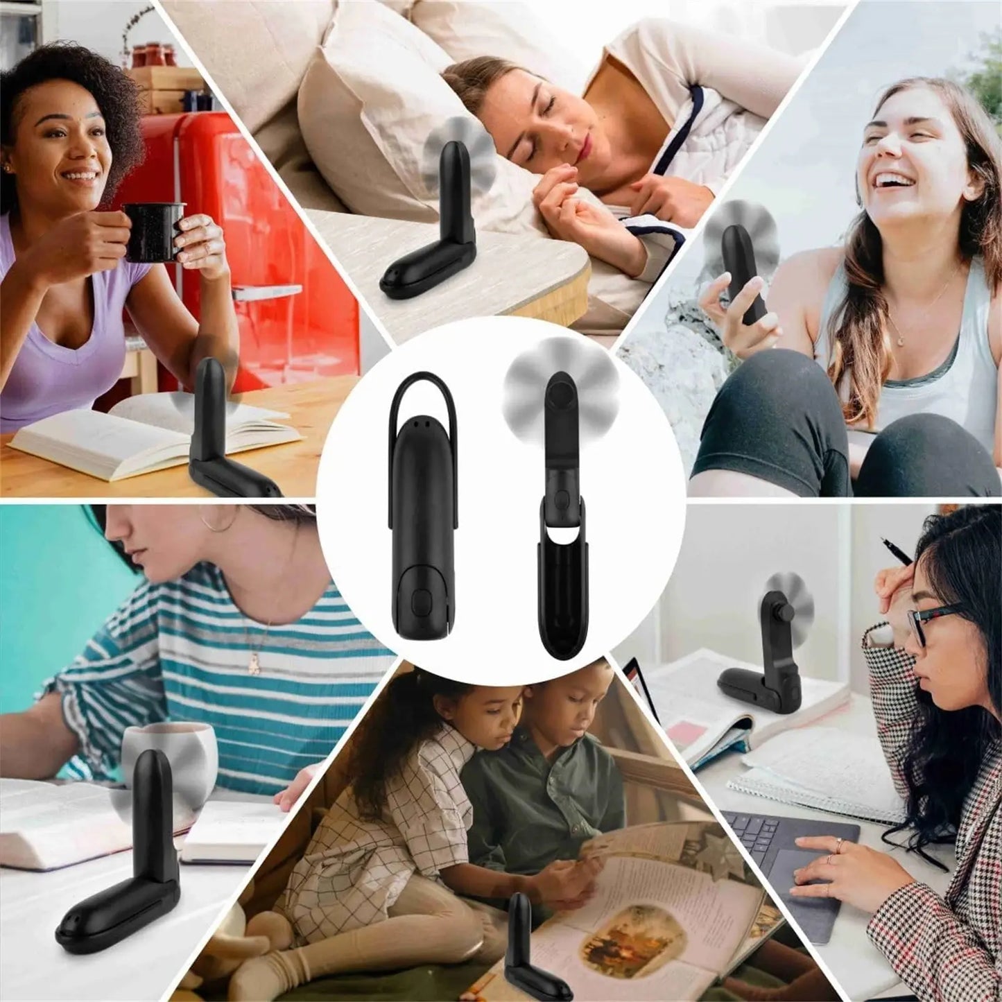 Mini Fan Handheld, 3 Speeds Handheld Fan, 3 in 1 Portable USB Fan with Flashlight Power Aura Heaven
