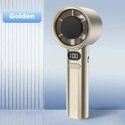 Mini Handheld Fan Mute Handheld Fan 4 Speeds Adjustment Air Calculating Fan With Power Display Portable Handheld Fan Aura Heaven