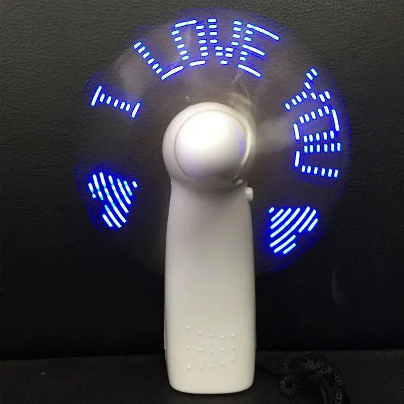 Mini Night Light Handheld Fan Electric Fan  Portable Desktop Battery Mini Customizabl Gift To Give Guests Led Rainbow Lights Fan Aura Heaven