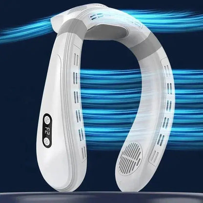 New Neck Air Conditioner Portable Neck Fan Rechargeable Semiconductor Cooling Bladeless Fan Outdoor Personal Fan Wearable Cooler Aura Heaven