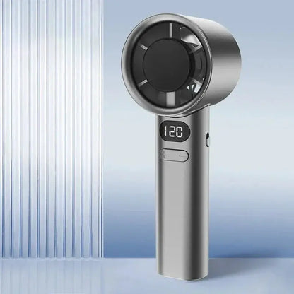 Mini Handheld Fan Mute Handheld Fan 4 Speeds Adjustment Air Calculating Fan With Power Display Portable Handheld Fan Aura Heaven