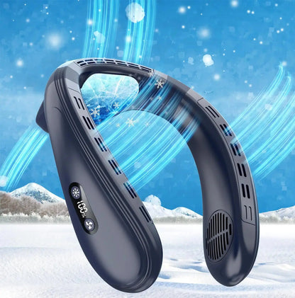 New Neck Air Conditioner Portable Neck Fan Rechargeable Semiconductor Cooling Bladeless Fan Outdoor Personal Fan Wearable Cooler Aura Heaven
