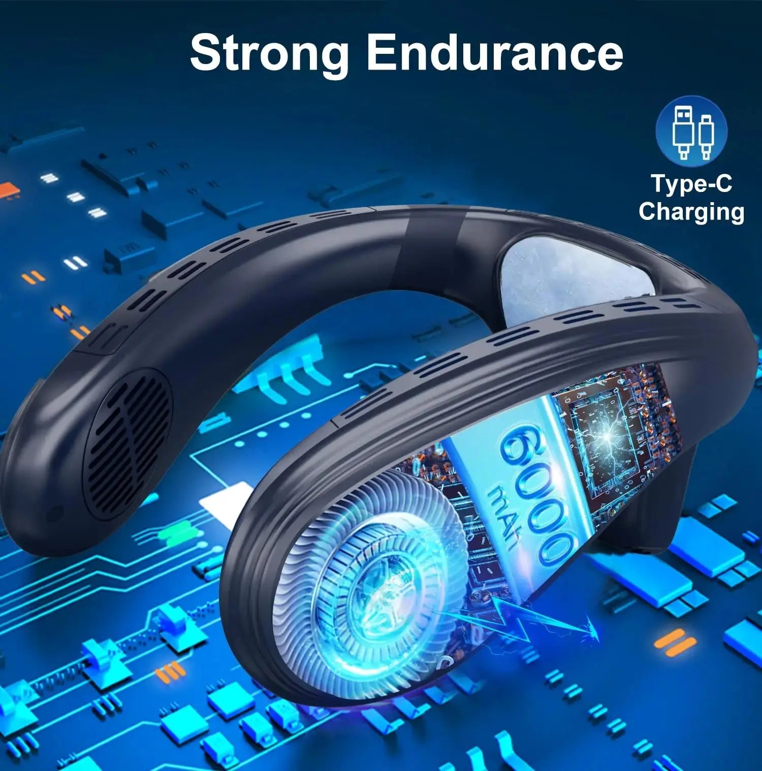 New Neck Air Conditioner Portable Neck Fan Rechargeable Semiconductor Cooling Bladeless Fan Outdoor Personal Fan Wearable Cooler Aura Heaven