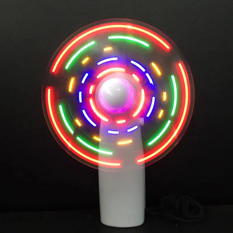 Mini Night Light Handheld Fan Electric Fan  Portable Desktop Battery Mini Customizabl Gift To Give Guests Led Rainbow Lights Fan Aura Heaven