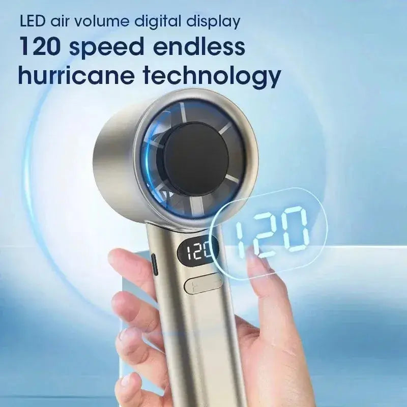 Mini Handheld Fan Mute Handheld Fan 4 Speeds Adjustment Air Calculating Fan With Power Display Portable Handheld Fan Aura Heaven
