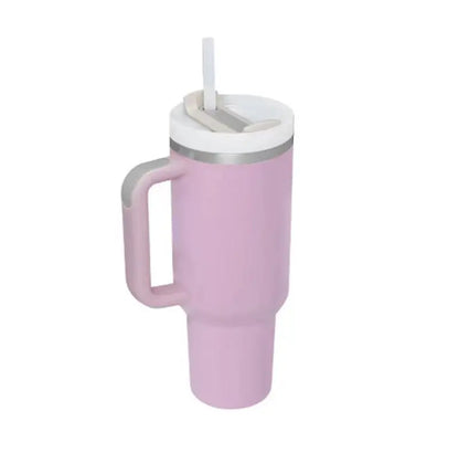 40 Oz Tumbler With Handle Straw Insulated, Stainless Steel Spill Proof Vacuum Aura Heaven