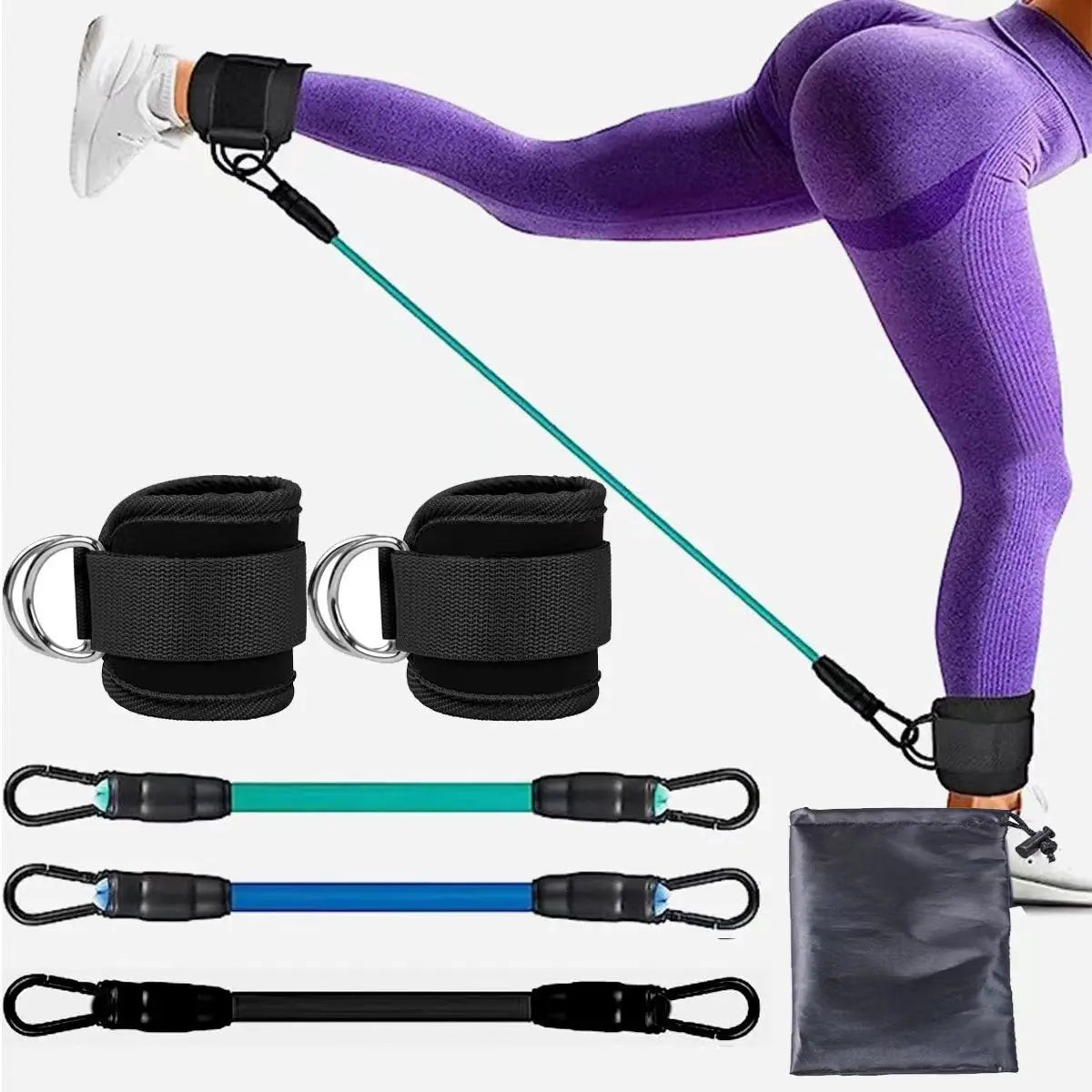 Ankle Strap Resistance Bands Hip Leg Strength Pull Rope Fitness Elastic Training Home Yoga Pilate Crossfit Workout Gym Equipment Aura Heaven