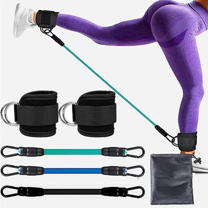 Ankle Strap Resistance Bands Hip Leg Strength Pull Rope Fitness Elastic Training Home Yoga Pilate Crossfit Workout Gym Equipment Aura Heaven