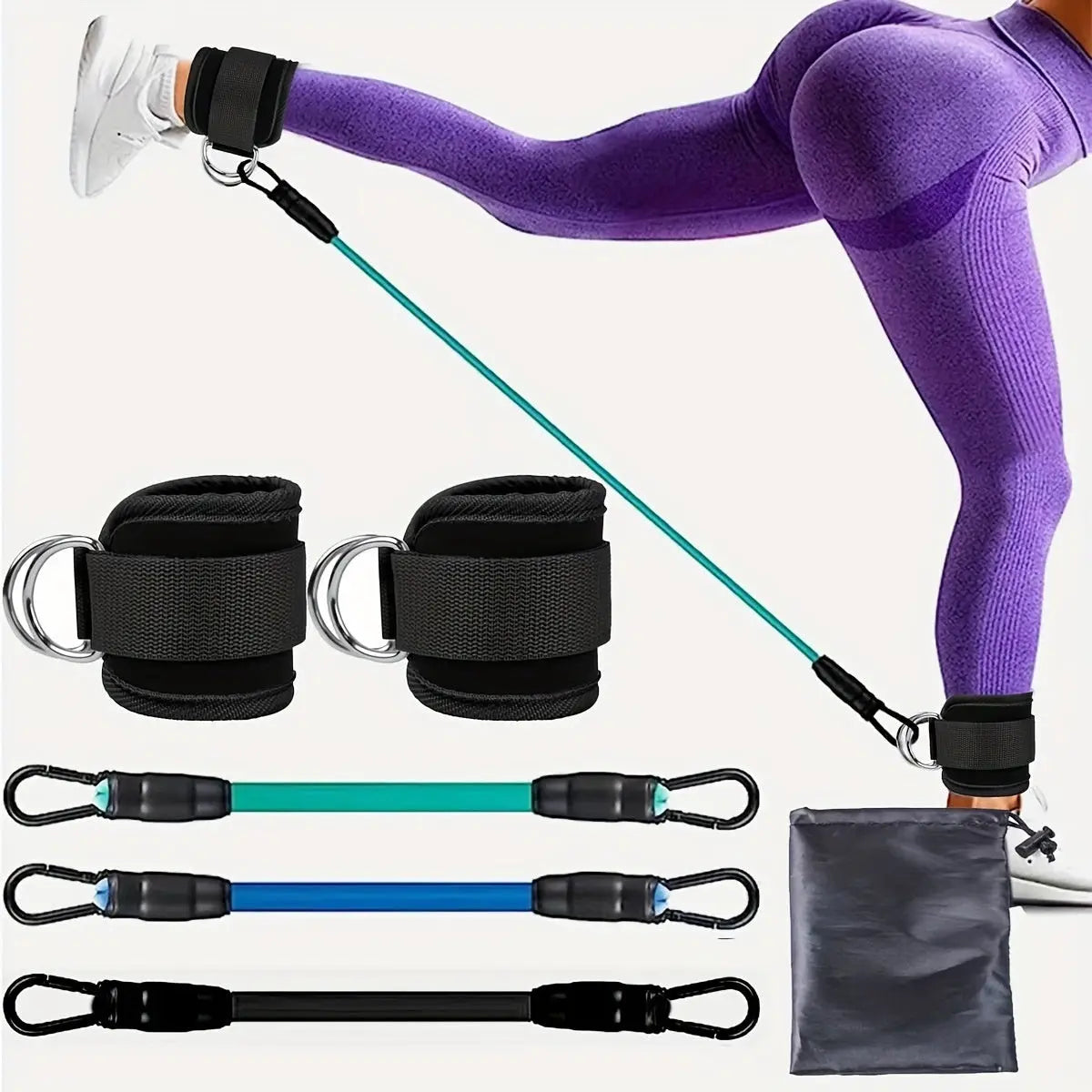 Ankle Strap Resistance Bands Hip Leg Strength Pull Rope Fitness Elastic Training Home Yoga Pilate Crossfit Workout Gym Equipment Aura Heaven
