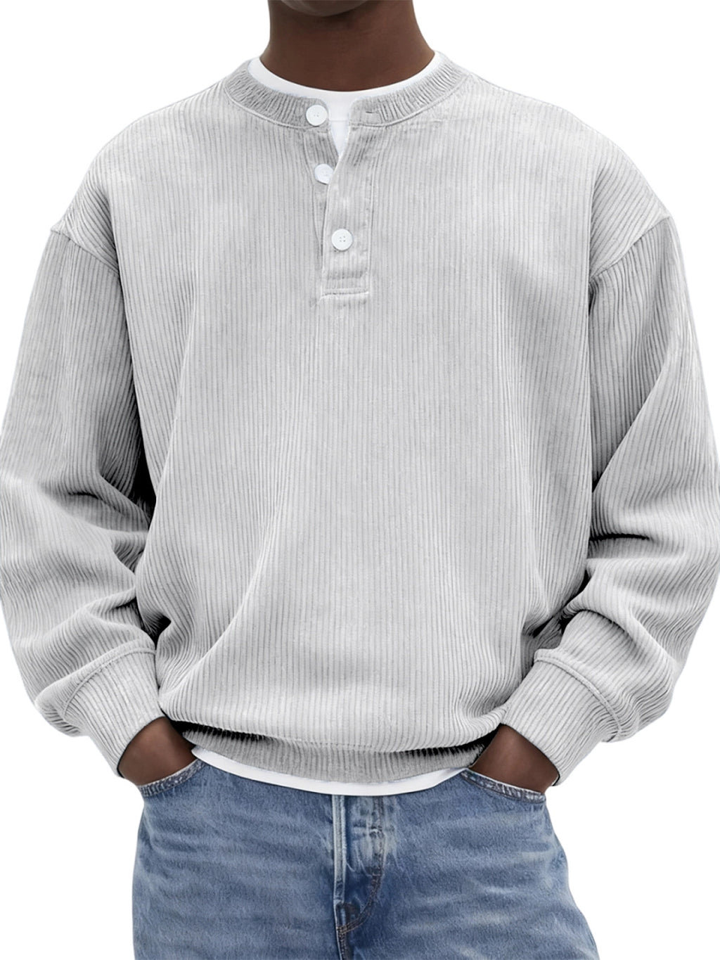 Casual And Stylish Corduroy Ribbed Pullover
