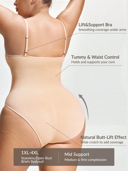 Open Bust Bodysuit & Butt Lifter – side view | Aura Heaven