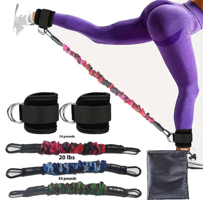Ankle Strap Resistance Bands Hip Leg Strength Pull Rope Fitness Elastic Training Home Yoga Pilate Crossfit Workout Gym Equipment Aura Heaven