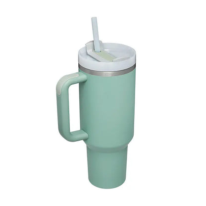 40 Oz Tumbler With Handle Straw Insulated, Stainless Steel Spill Proof Vacuum Aura Heaven