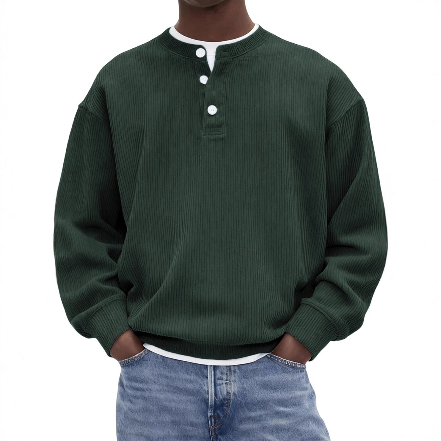 Casual And Stylish Corduroy Ribbed Pullover