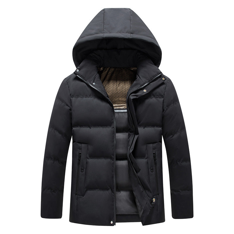 Padded Cotton Coat With Fleece-Lined Detachable Hood
