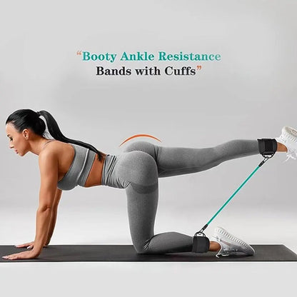 Ankle Strap Resistance Bands Hip Leg Strength Pull Rope Fitness Elastic Training Home Yoga Pilate Crossfit Workout Gym Equipment Aura Heaven