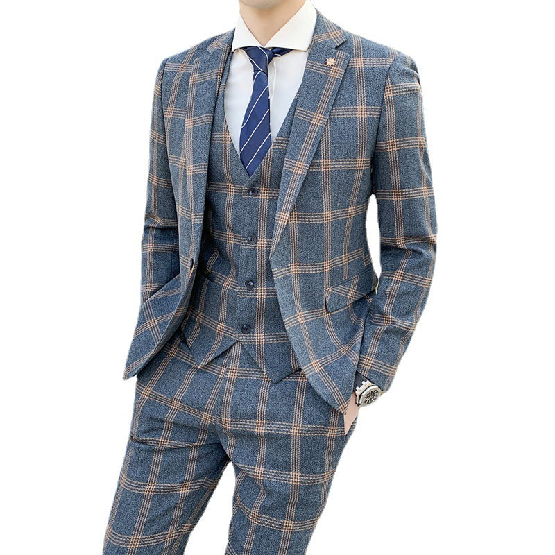 Mens 3-piece Suit In Korean And British Styles, Slim-fit