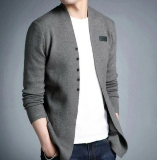 Slim Fit Cardigan with Button Design