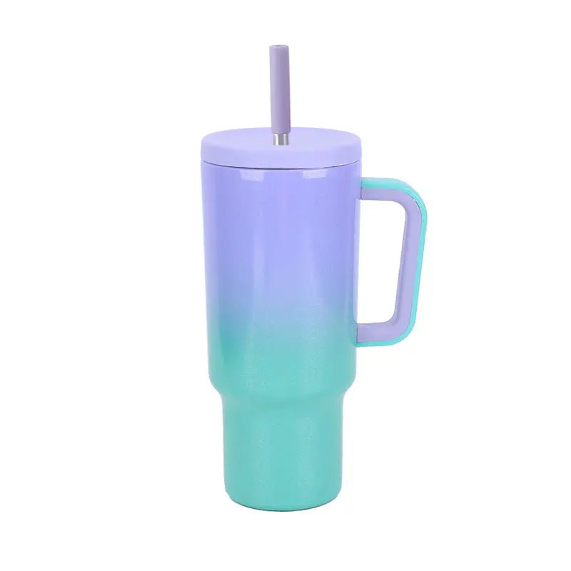 40oz Gradient Color Cup Stainless Steel Rainbow Paint Aura Heaven