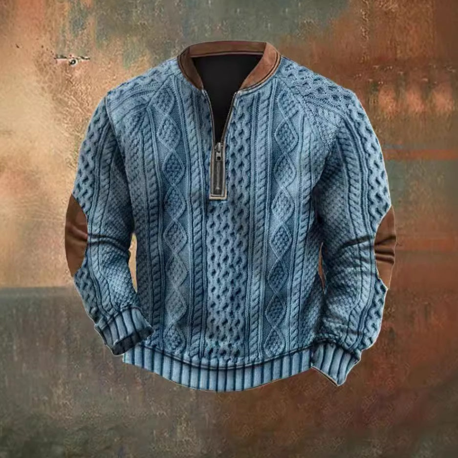 Digital-Print Half-Zip Hoodie