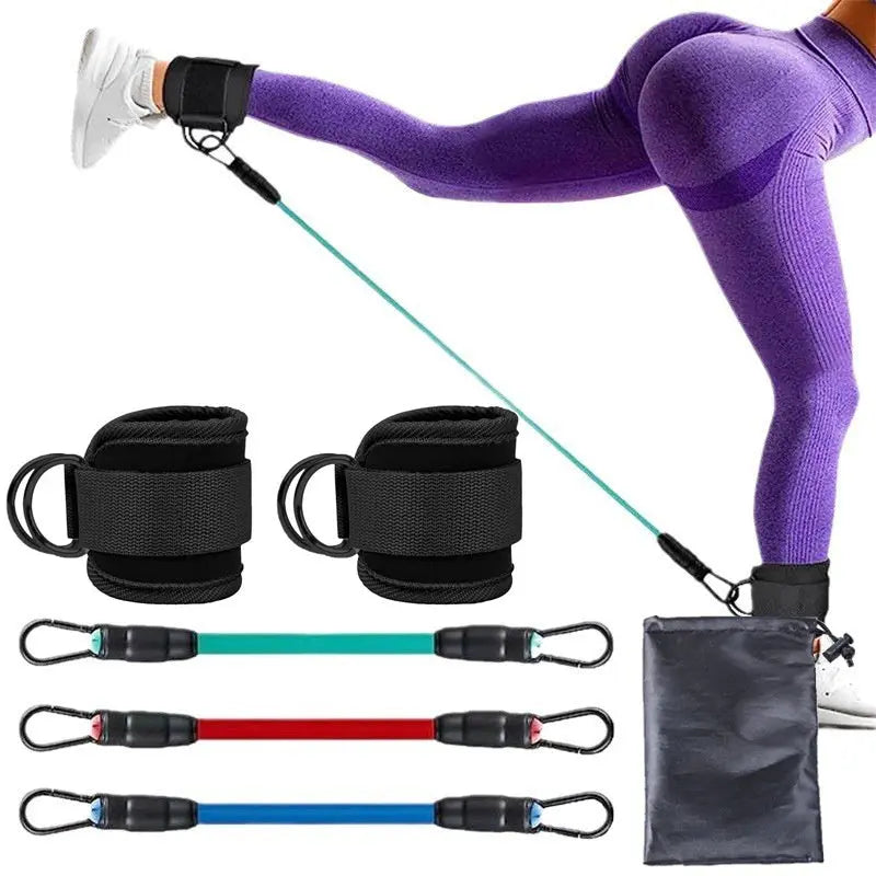 Ankle Strap Resistance Bands Hip Leg Strength Pull Rope Fitness Elastic Training Home Yoga Pilate Crossfit Workout Gym Equipment Aura Heaven